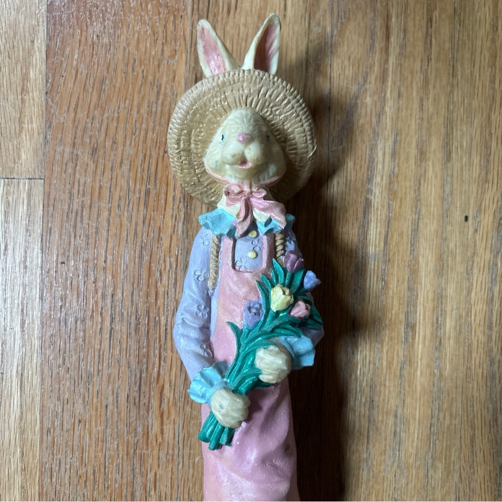 Windsor Collection tall Charming Rabbit Figurine with Flowers Easter